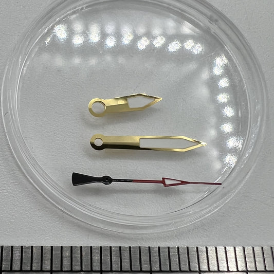 Golden green luminous watch hands for NH35A/NH36A movement, 7.5x12x12.5mm