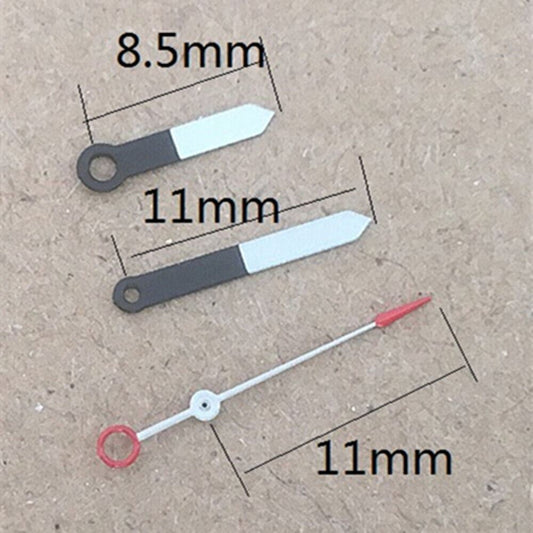 Black and white watch hands for Miyota 2035 quartz movement by P1-H4-C104, precise timekeeping accessory.