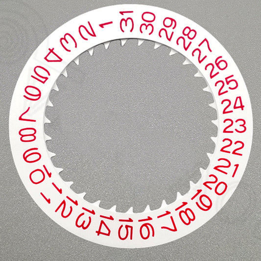 Red font date disk wheel for NH36 NH35 watch movement, D3 crown position, precise fit.