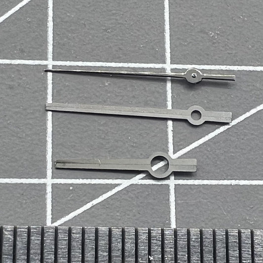 Black watch hands set without luminous for NH35A/NH36A movement, compatible with various watch models.