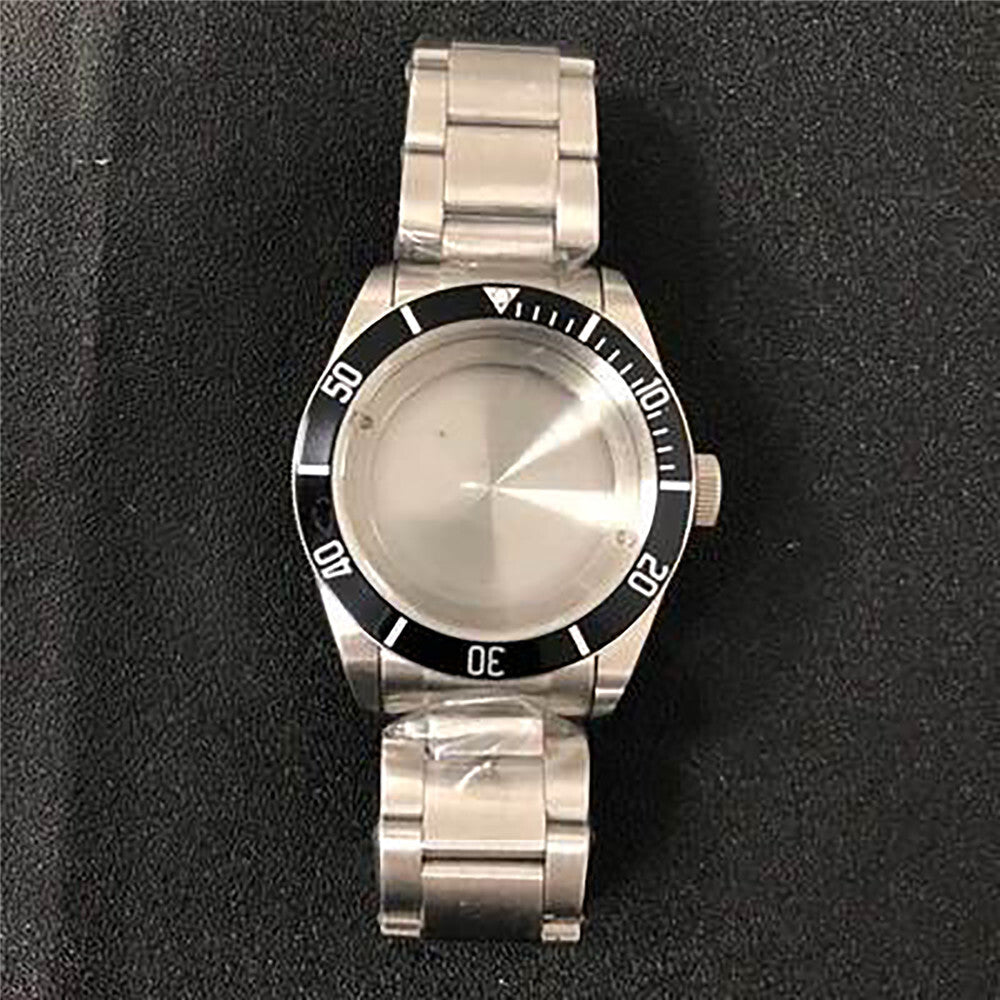 Boîtier de montre 10 types + bague en aluminium + bracelet 41 mm en verre saphir/minéral pour NH35/NH36