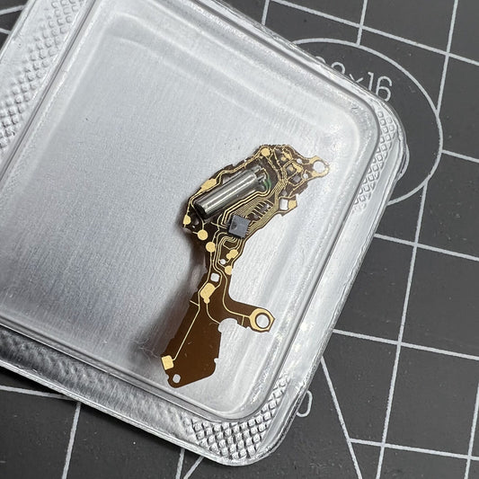 Circuit board for VR32 watch movement repair, precision replacement part enhancing timekeeping accuracy.