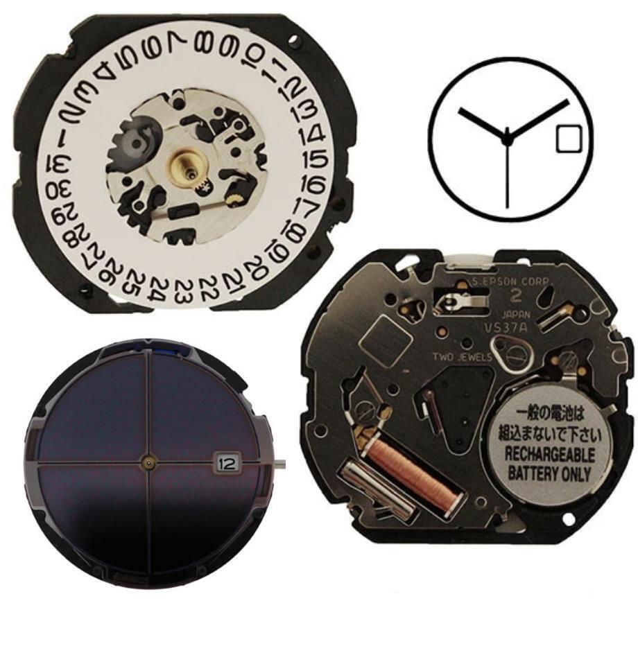 Hattori Epson TMI VS37 VS37A Watch Quartz Movement Solar Power Japan Made