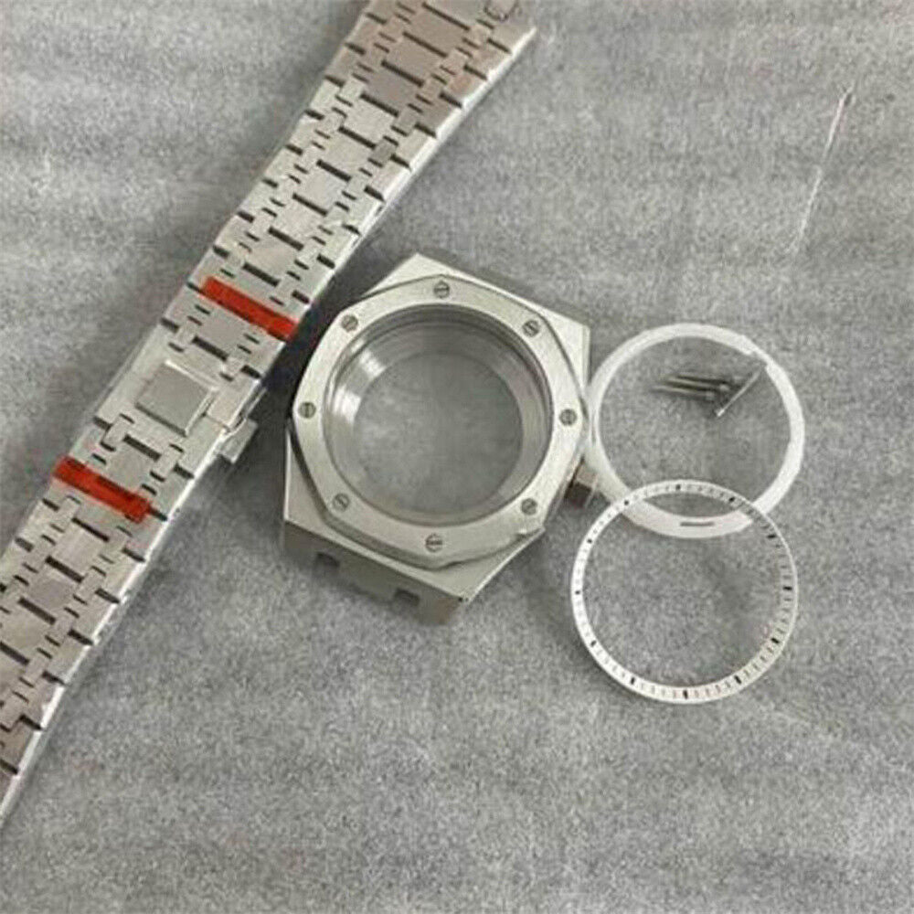 41mm Watch Case Strap with Chapter Ring Waterproof Sapphire Glass for NH35 NH36