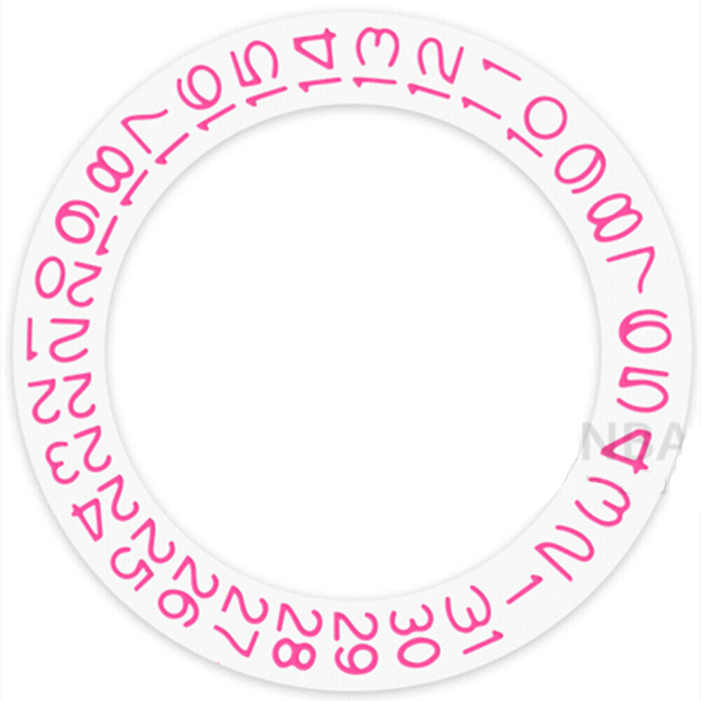 Pink character date wheel for NH35 NH36 watch movement, precise time adjustment accessory.