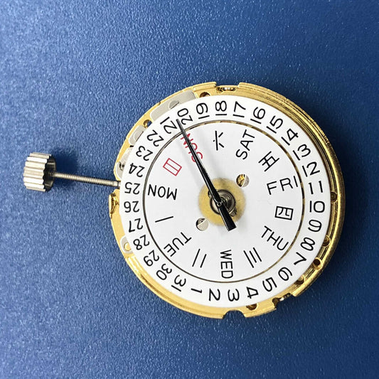 Golden TianJing DG2813 automatic watch showcasing mechanical movement with day and date display.