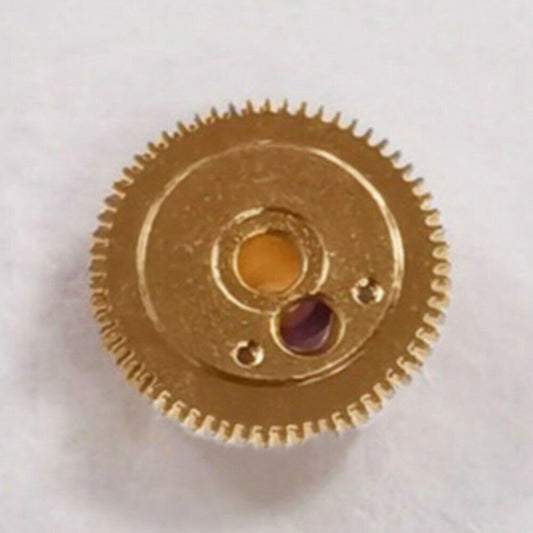 Golden GMT 24-hour hour wheel for 3186 mechanical movement, precise replacement part for watch repair.