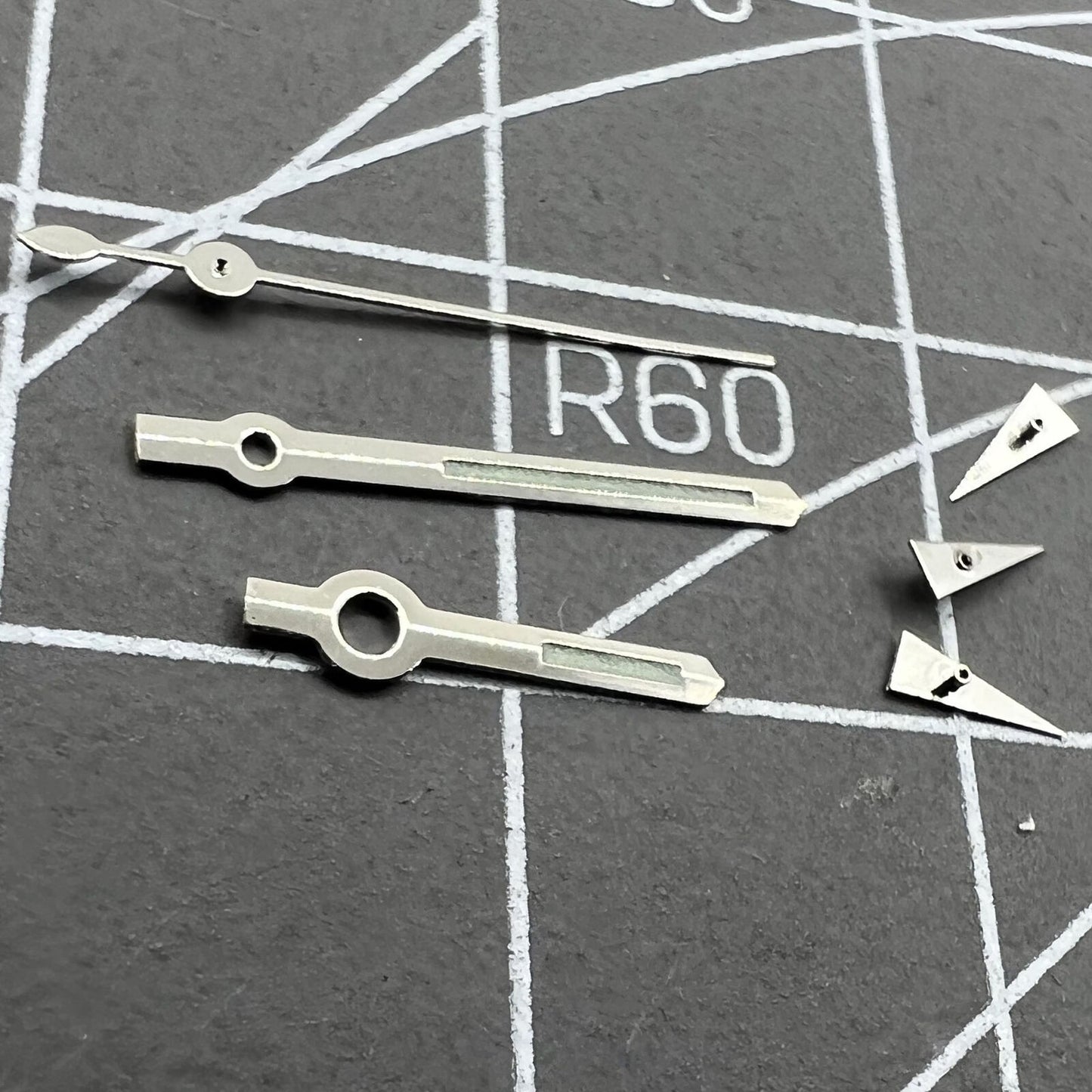 Aiguilles de montre 12,5 mm, garniture argentée, luminescentes vertes, pour Miyota OS10, OS20, OS22, OS60, OS80