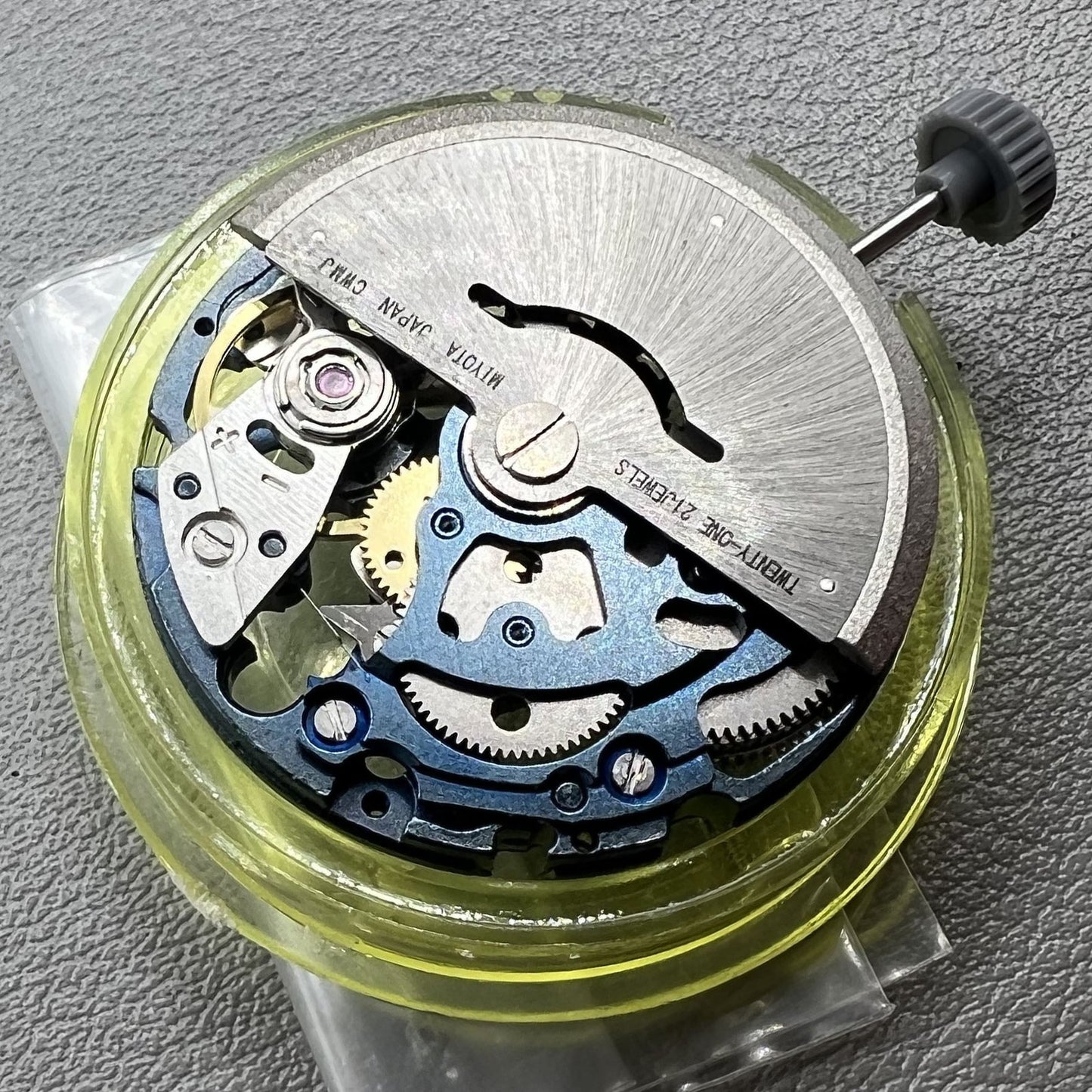 Miyota 8N24 blue hollow automatic mechanical watch movement for precise timekeeping in watch accessories