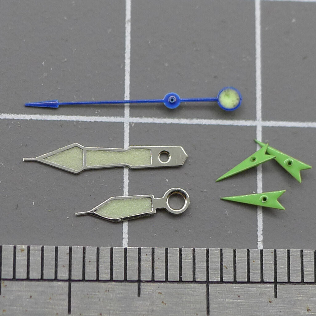 Green small second hand with silver trim for Miyota OS10 OS20 OS60 OS80, precise watch accessory.