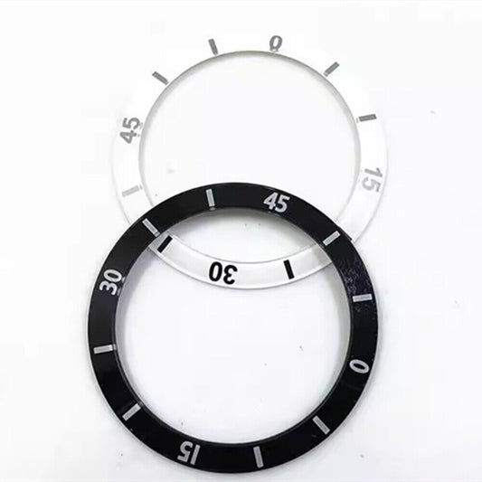 Black and white ceramic watch bezel insert 31/36mm with numeral design for men and women watches.