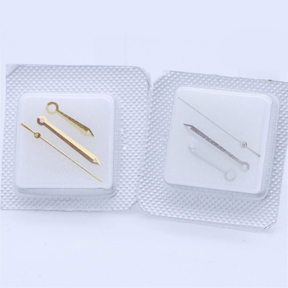 Golden and silver trim arrow-shaped watch hand set with three hands, compatible with ETA2834 and T038,.