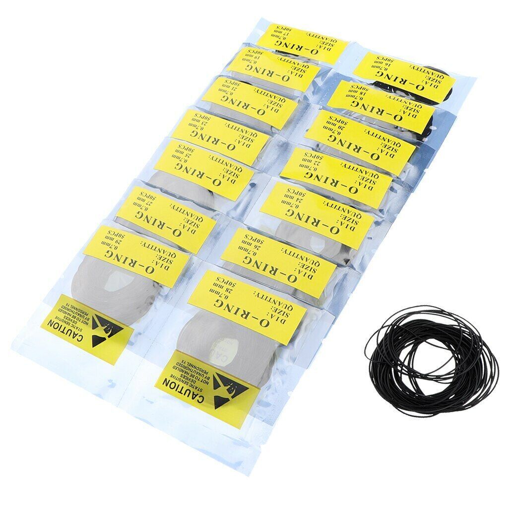 Assorted pack of 950 durable silicone watch gaskets O-rings for secure case sealing.