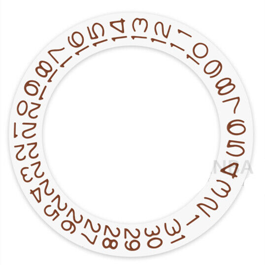 Brown character date wheel for Miyota NH35 NH36 watch, brand-accurate replacement part on white background.