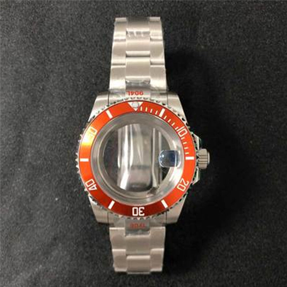 22 Colors 40MM Sapphire Glass Watch Case Transparent Bottom+Strap for NH35/NH36