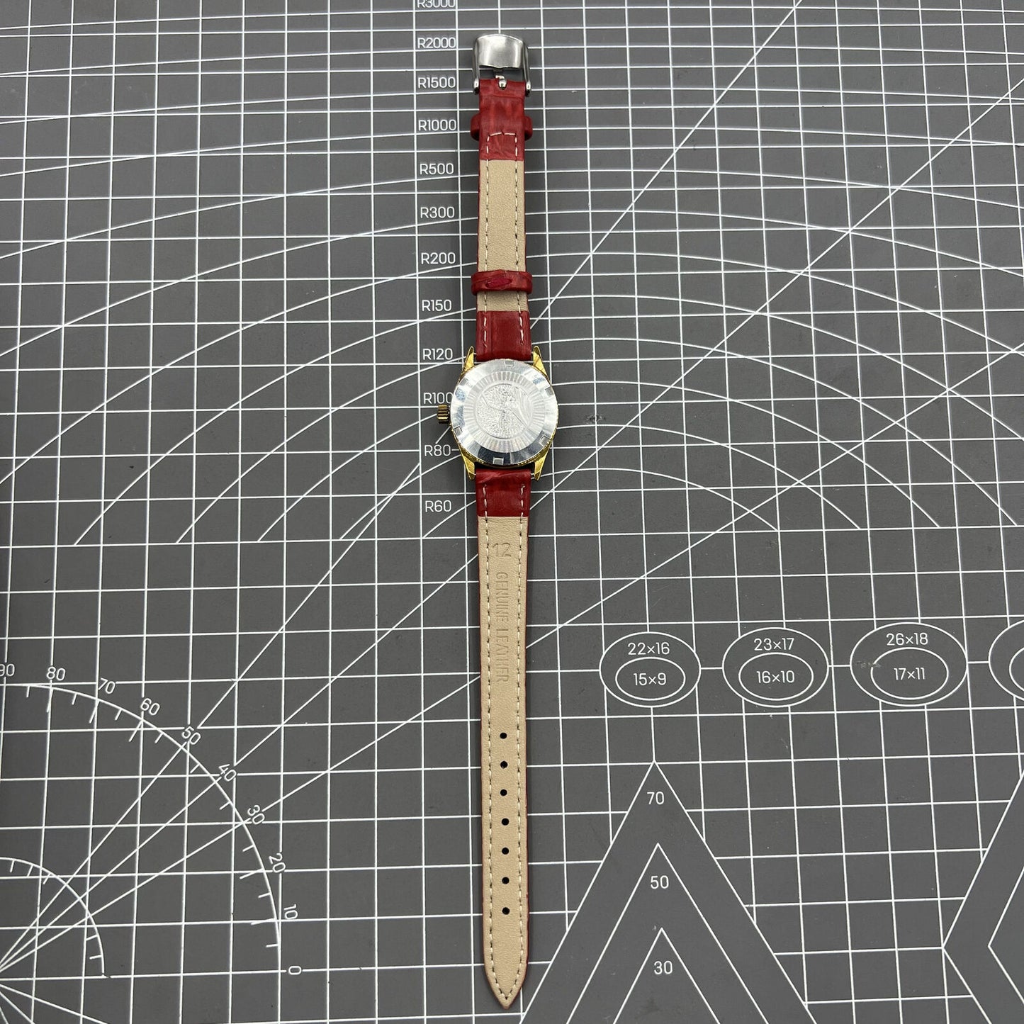 Montre mécanique manuelle Seagull pour femme, rouge, dégradé, clou doré, calendrier simple