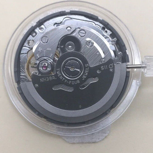 Seiko NH39A automatic watch movement with 3 hands and 24-hour function for precision repairs