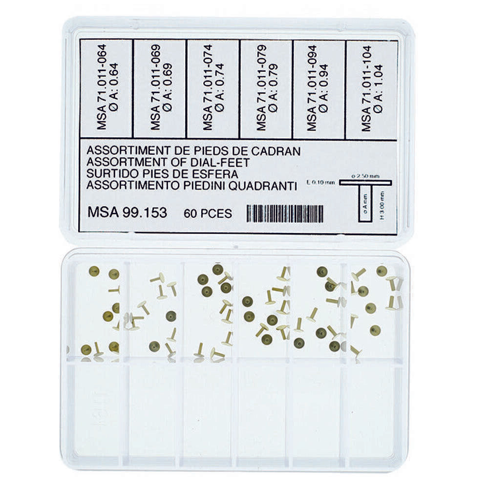 Horotec MSA99.153 60PCS Boxed Metal Watch Dial Literal Repair Nails