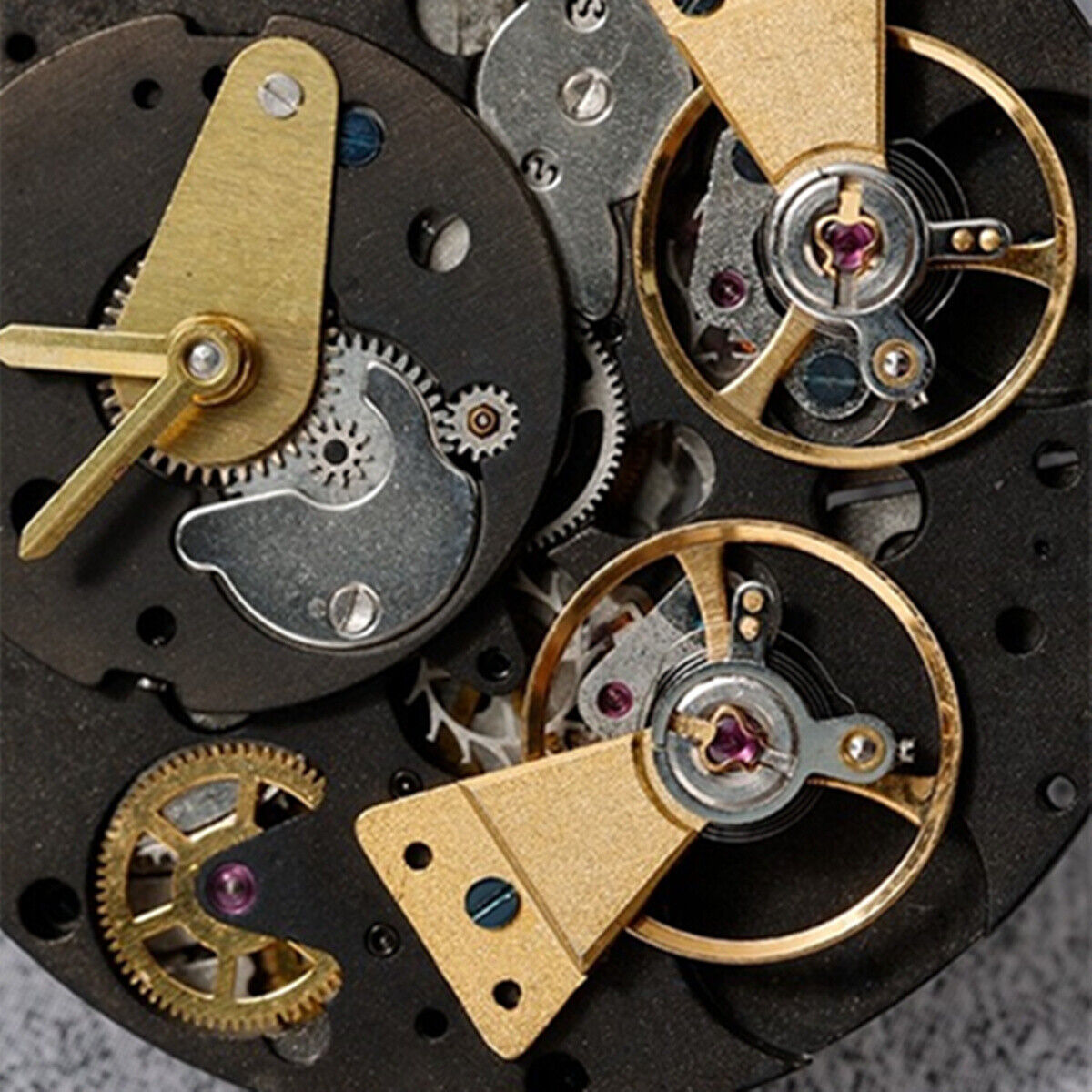 Black China Brand multifunctional automatic watch featuring mechanical movement and double flywheel design.