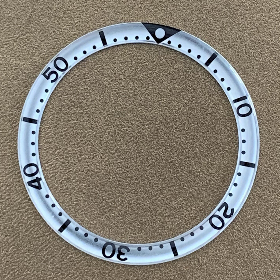 39 mm/32,2 mm weiße Schrift Kreisbogen Abschrägung Aluminium Uhr Lünette Einsatz Uhr Teil