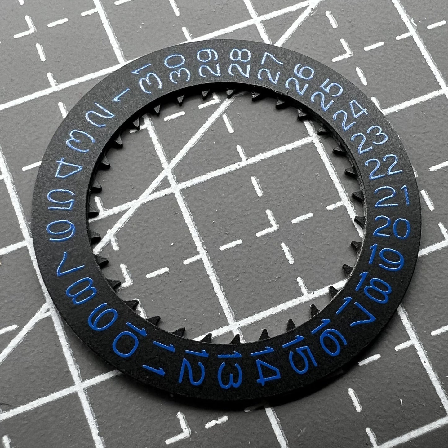 Blue Font Black Date Disk Wheel for Movement NH36 NH35 D3 Crown Position 3.8