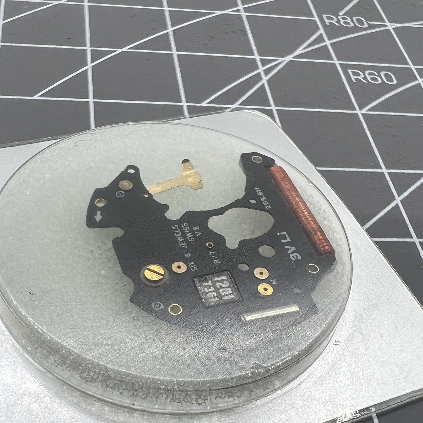 Zerlegte Platine für ETA 255.111 Uhrwerk, Ersatzteil für Uhr
