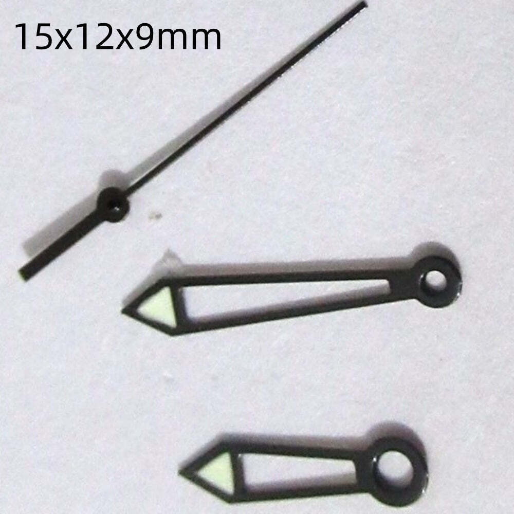 Lot de 2 aiguilles creuses noires et vertes luminescentes pour Miyota 2035, 2115, 2105 et 2305