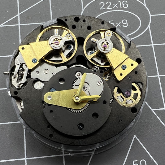 Shanghai brand double balance wheel automatic watch movement showcasing intricate mechanical components.