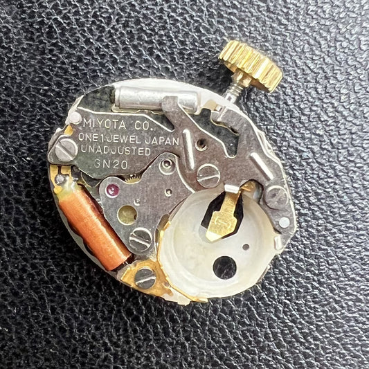 Japan Miyota 3N20 quartz watch movement with 2 hands, precision timekeeping by Miyota.