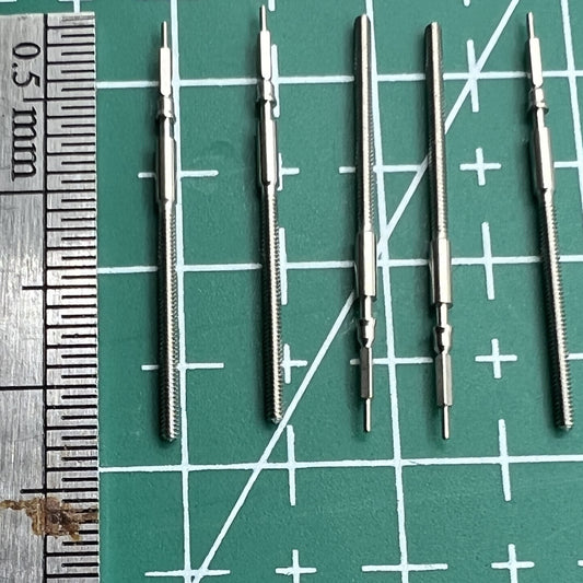 Wholesale lot of generic watch winding stems for Miyota 9015 movement, compatible and durable.