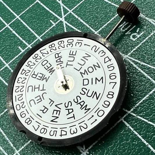 Ronda 517 Swiss Quartz watch movement with date display at 3 o'clock for precise timekeeping