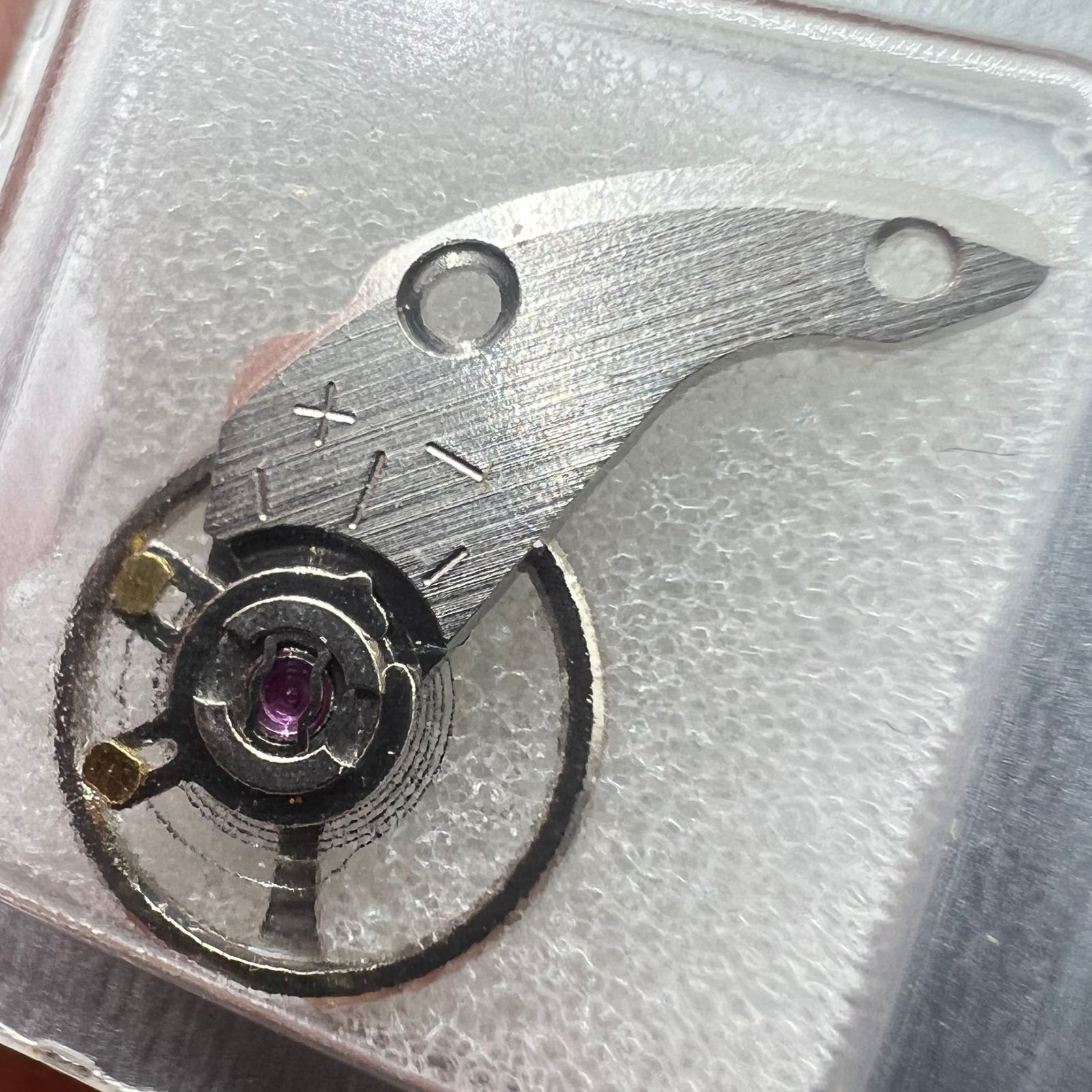 Complete balance wheel with splint for Miyota NH35 NH36 movement, showcasing precise Japanese craftsmanship by Miyota.