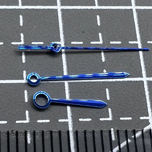 Set of 2 modified blue balloon watch hands for ETA2836 2824 2892A2 movements, precise fit.