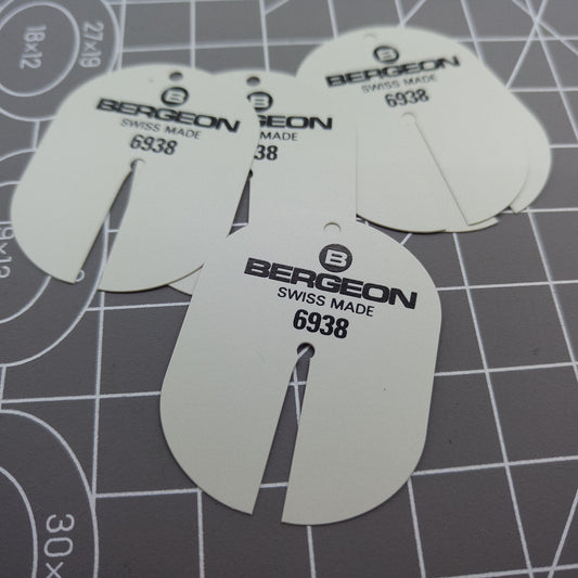 Pack of 5 Bergeon 6938 watch dial protectors for precise and safe watch servicing.
