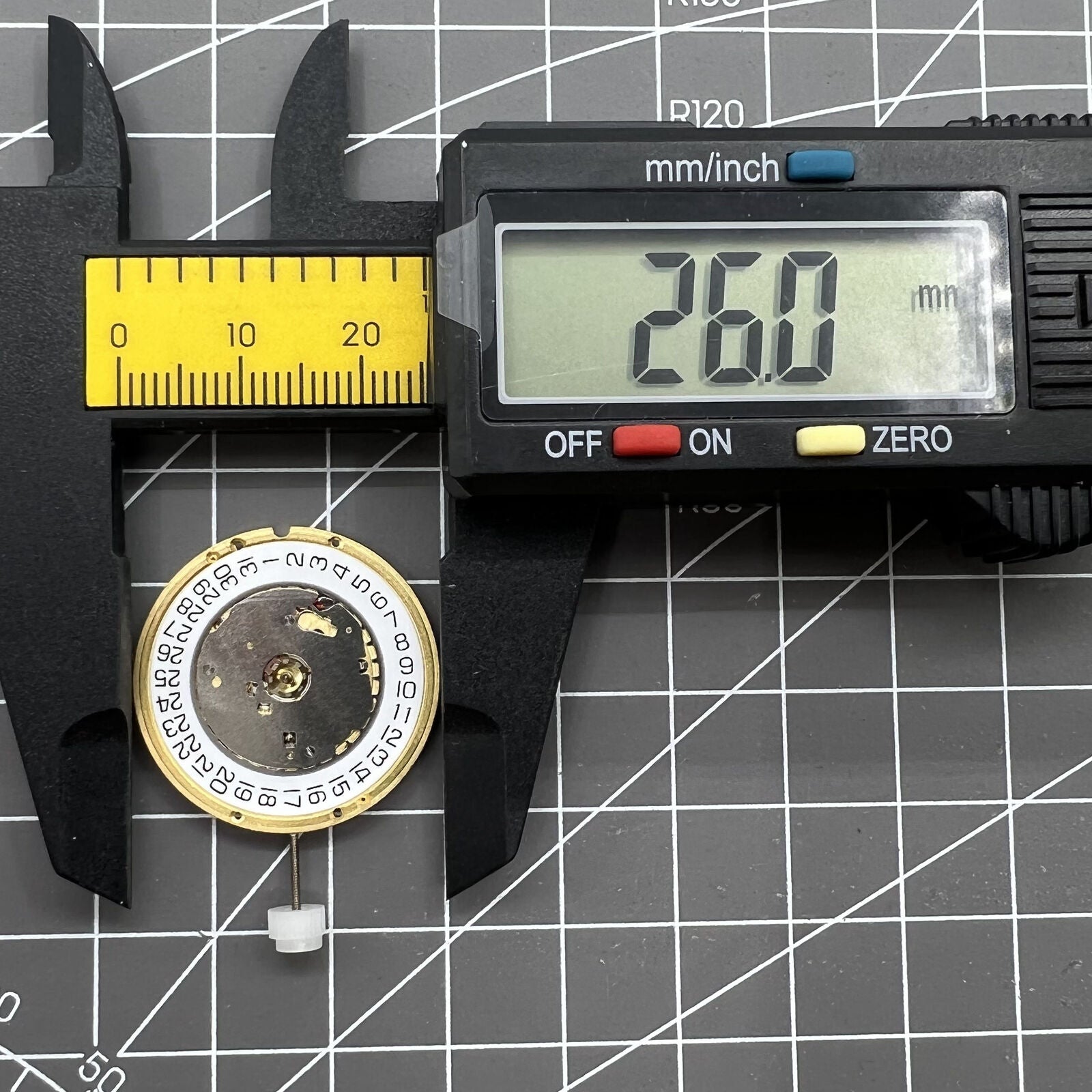 ETA E64.111 Swiss quartz 3-hand watch movement with date display at 3 o'clock, durable replacement part.