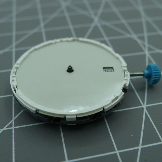 Japan Miyota 6N10 watch movement with luminescent hands and single calendar date at 3 o'clock by Miyota.