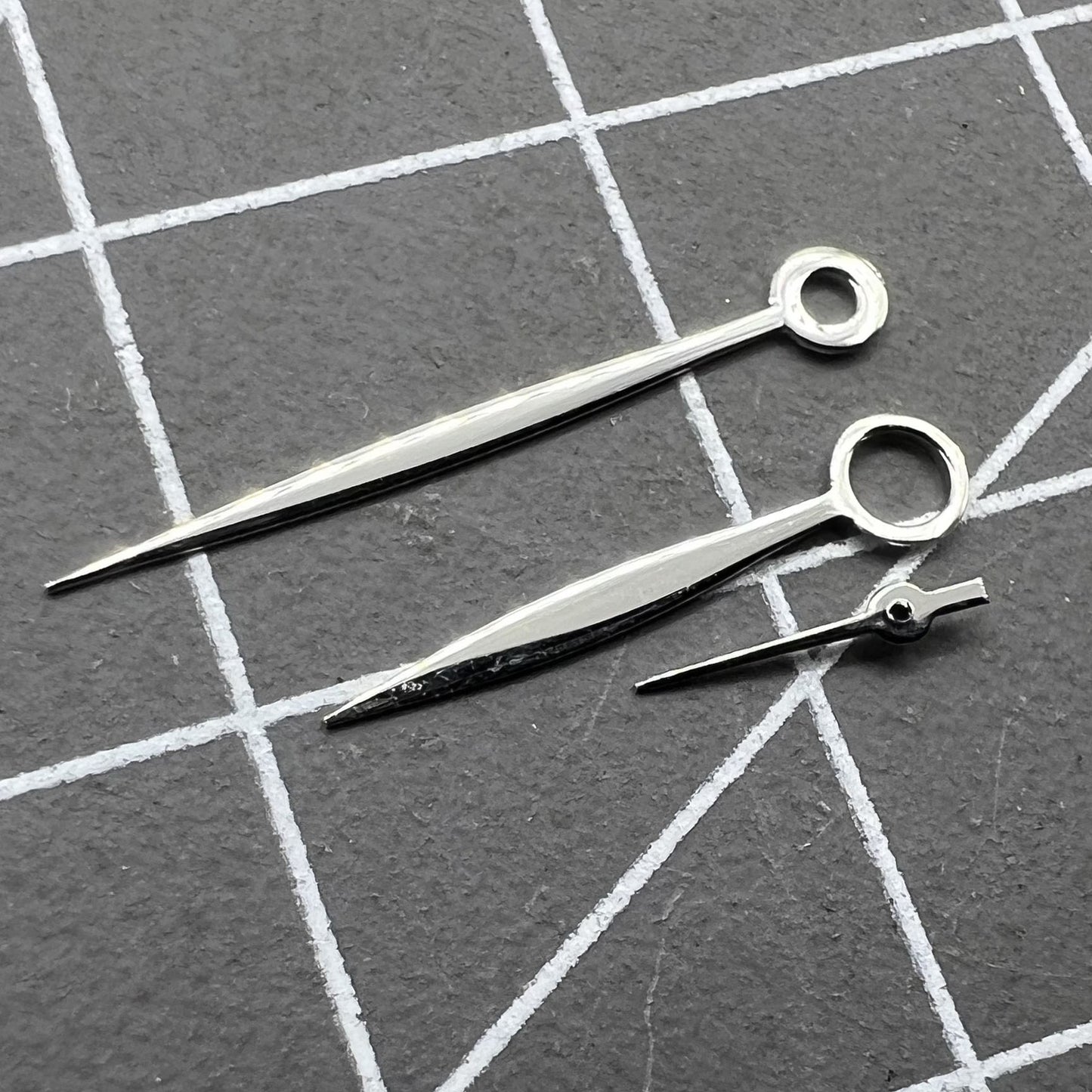17mm silver long watch hands for ST3600/ST3620 ETA6497/6498 movement, durable and precise.