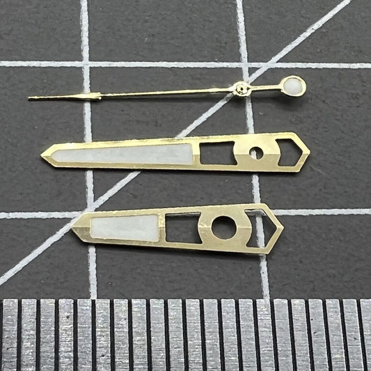 13mm golden hollow trim watch hands with blue lume for NH35 NH36 mechanical movement.