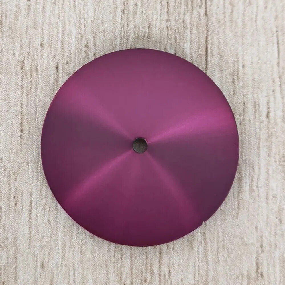 Sleek dial for NH35 movement, no calendar feature, crafted for watch customization.
