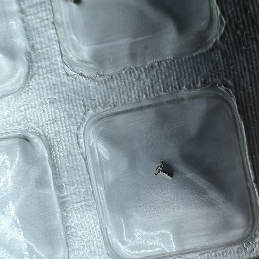 Silver Cannon Pinion and Driving Wheel for Shanghai 7120 watch movement, precision gear component.