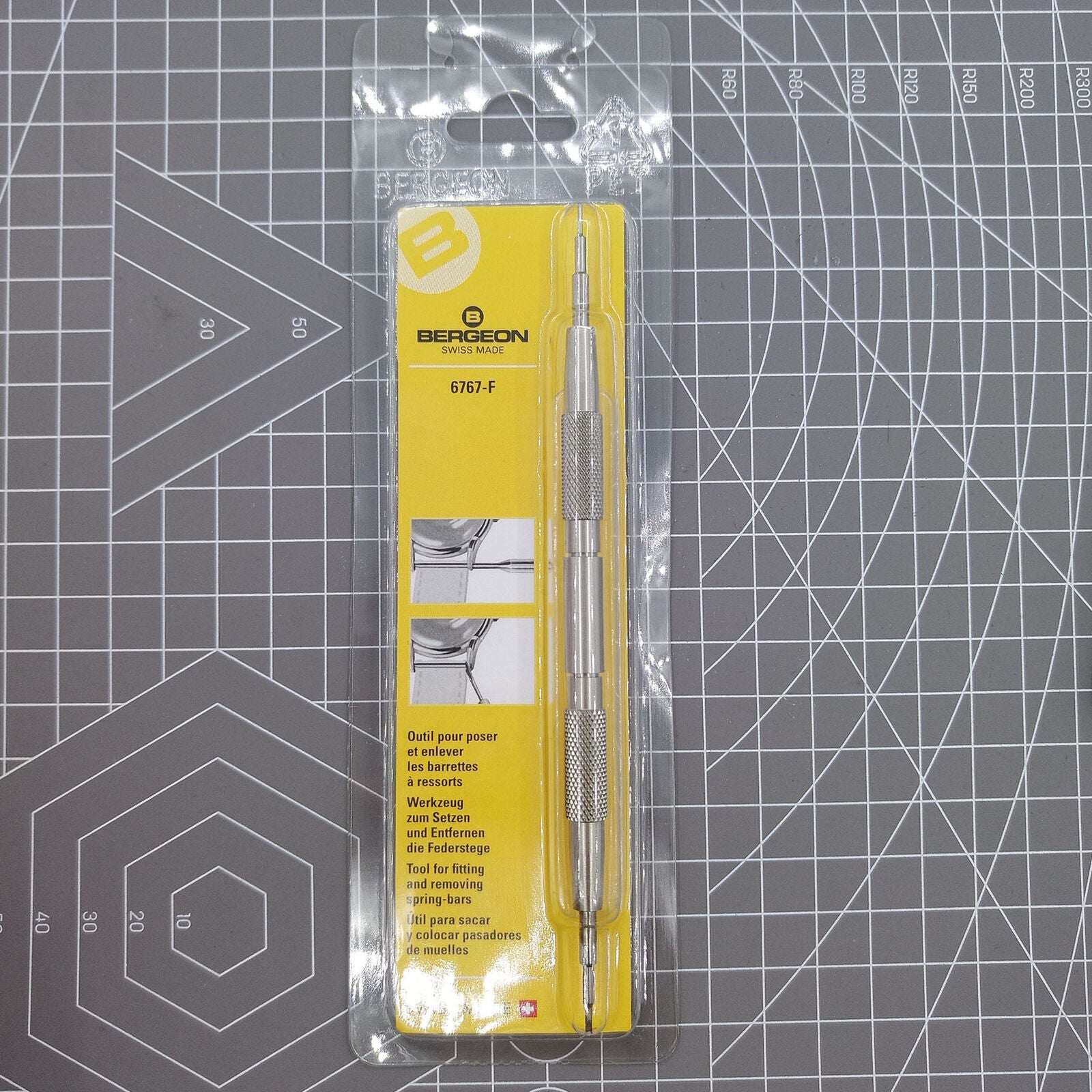 Bergeon 6767-F spring bar tool for precise watch bracelet fitting by Swiss Made Bergeon