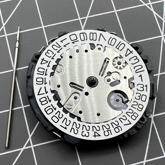 Hattori Epson VR33B quartz movement for watches, precision Japanese craftsmanship for reliable timekeeping.