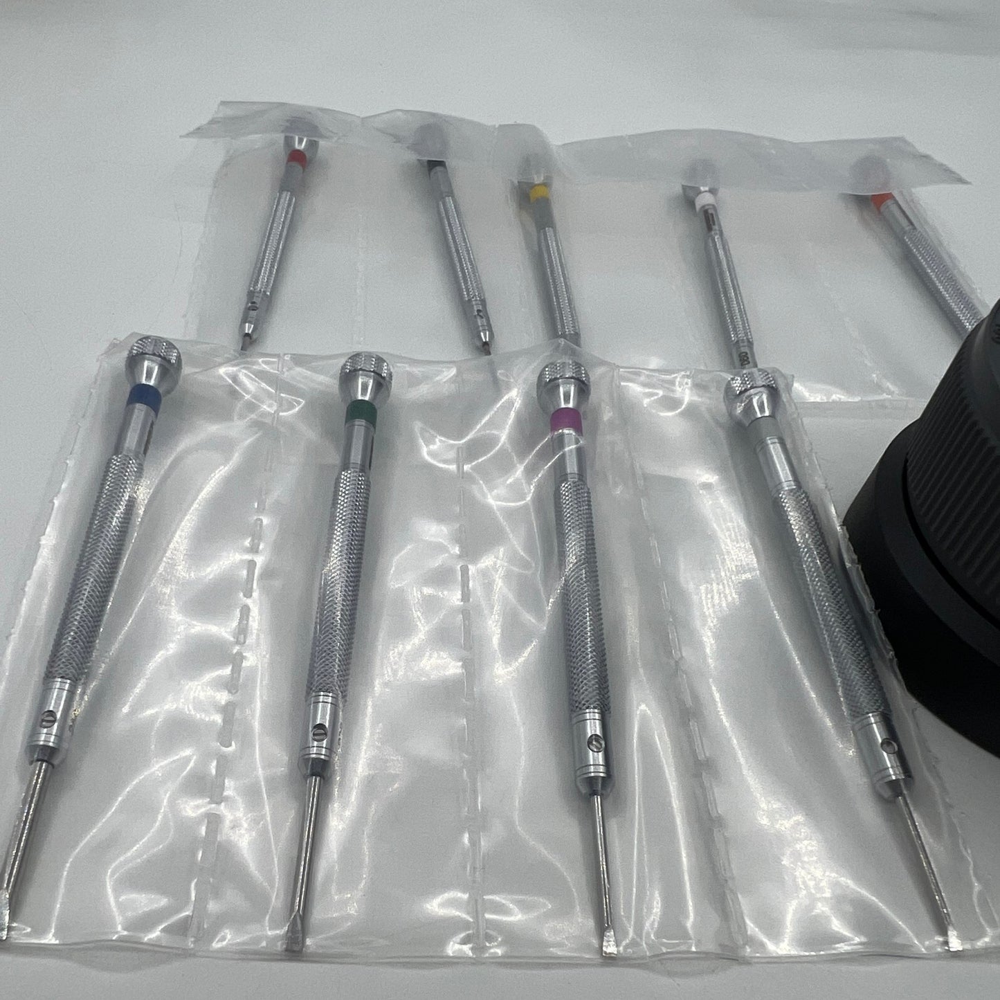 Bergeon 5970 rotating tool set with 9 precision screwdrivers for accurate watch repair, Swiss made quality.