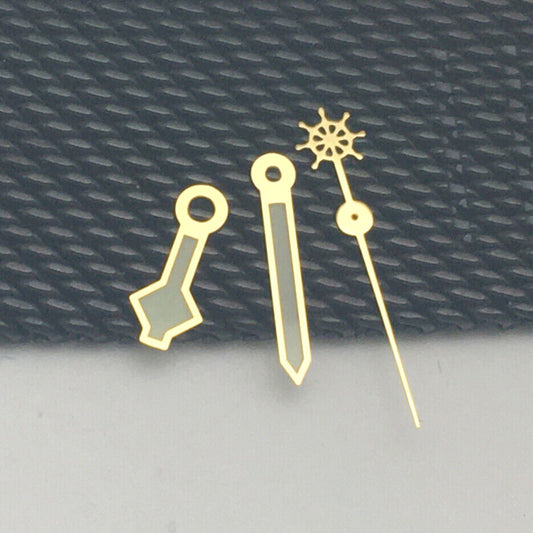 Green luminous watch hands set A39 for NH35A/NH36A movements, ideal for watch repair and customization.