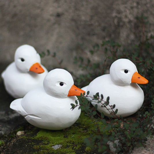Handmade Cole Duck white wooden figurine sculpture, decorative watch accessory by Cole Duck brand.