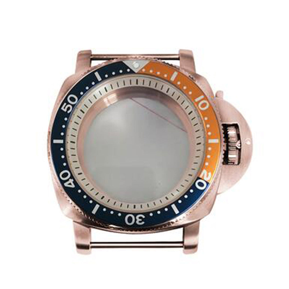 42mm Rose Gold PVD Stainless Steel Watch Case for NH35/36 White Inner Shadow
