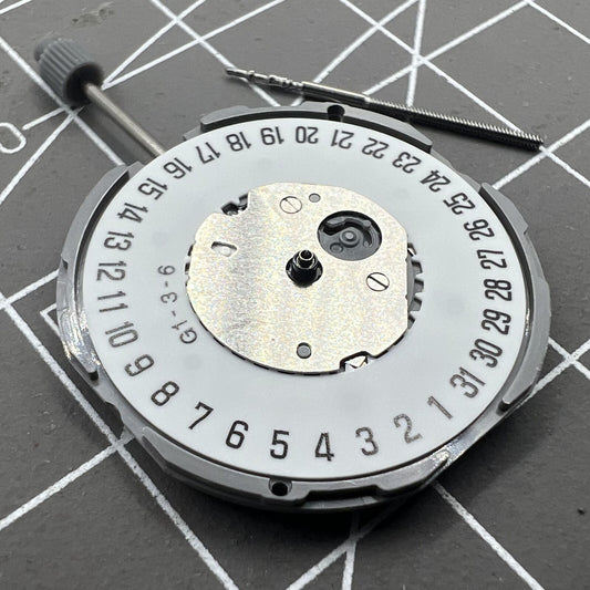 Miyota GM12 Japan Quartz watch movement with date display at 6 o'clock, precision engineered.