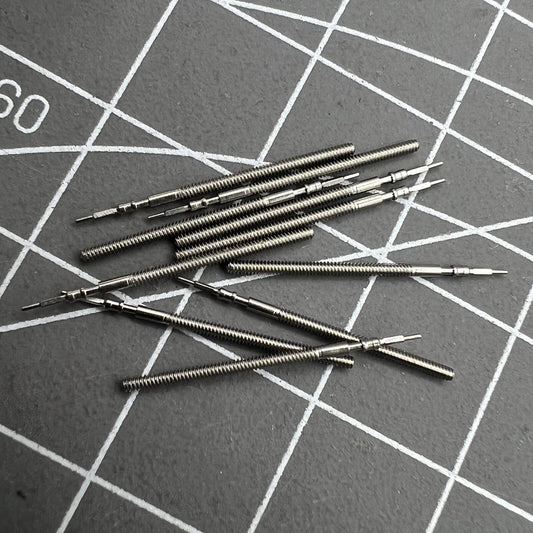 Precision watch winding stems compatible with Miyota 1N12 1M12 1L02 1M02 1L12 movements, ideal for watch repairs.