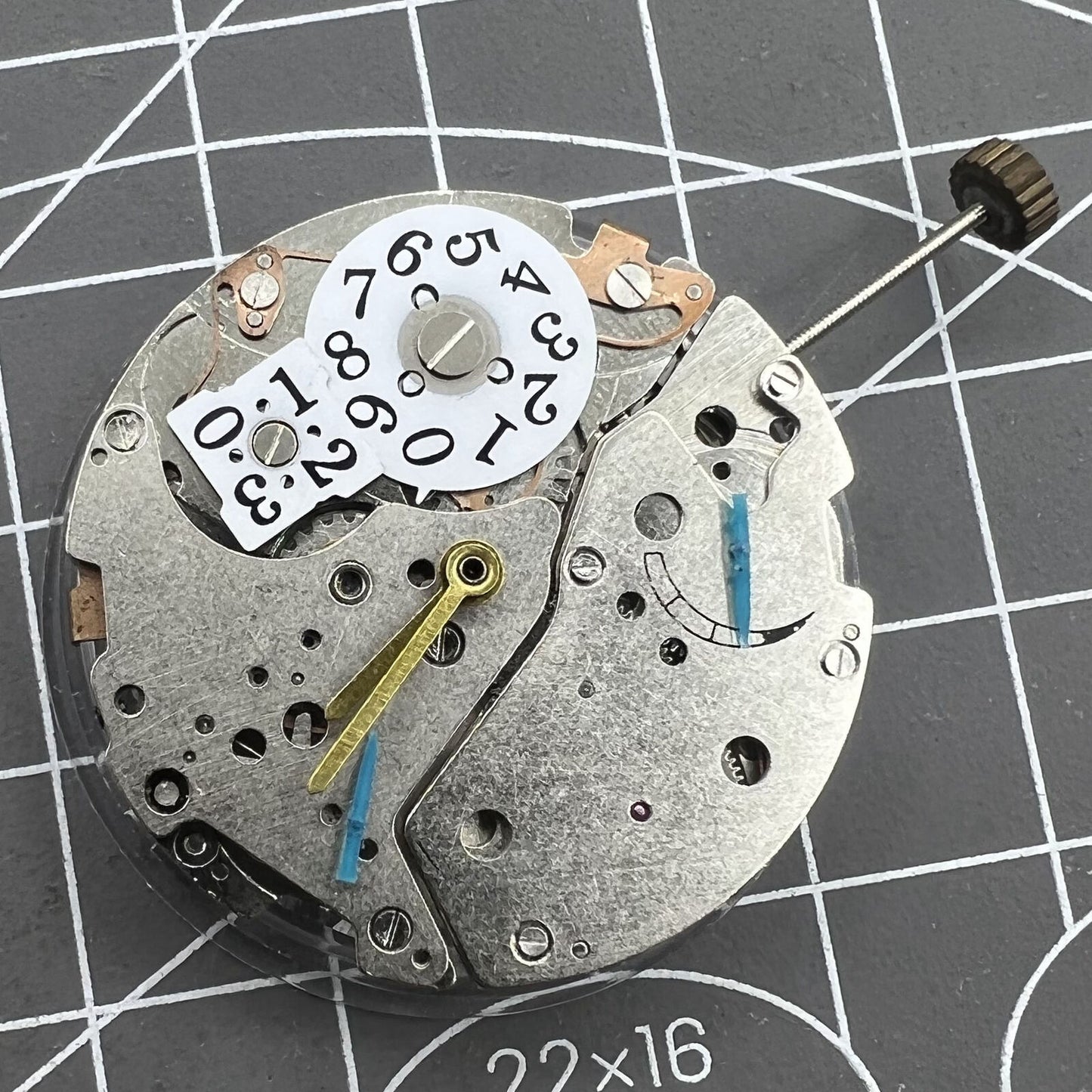 Hangzhou Made 2824 Big Date automatic watch movement showcasing intricate mechanical design.