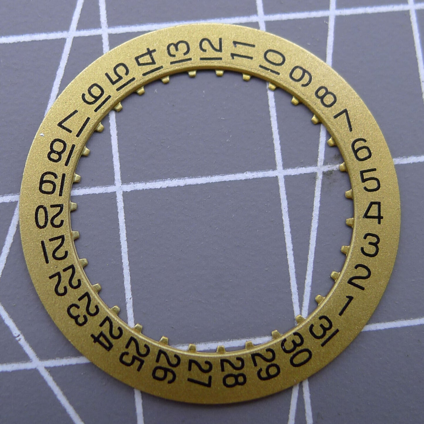 Golden date wheel for ETA 2834 2836 2846 watch movements, precise replacement part.